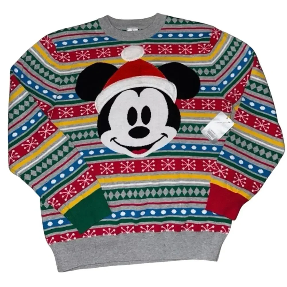 Rare Disney Store 2018 Mickey MOUSE Holiday Christmas Sweater Size medium men’s